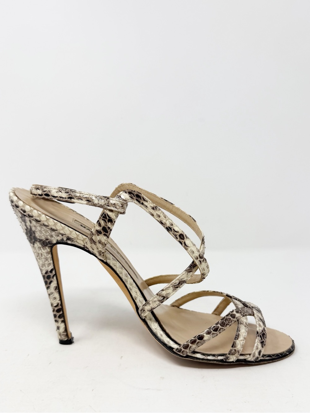 Manolo Blahnik Snakeskin Strappy Sandal Heels Womens EU 36.5 - Picture 7 of 10